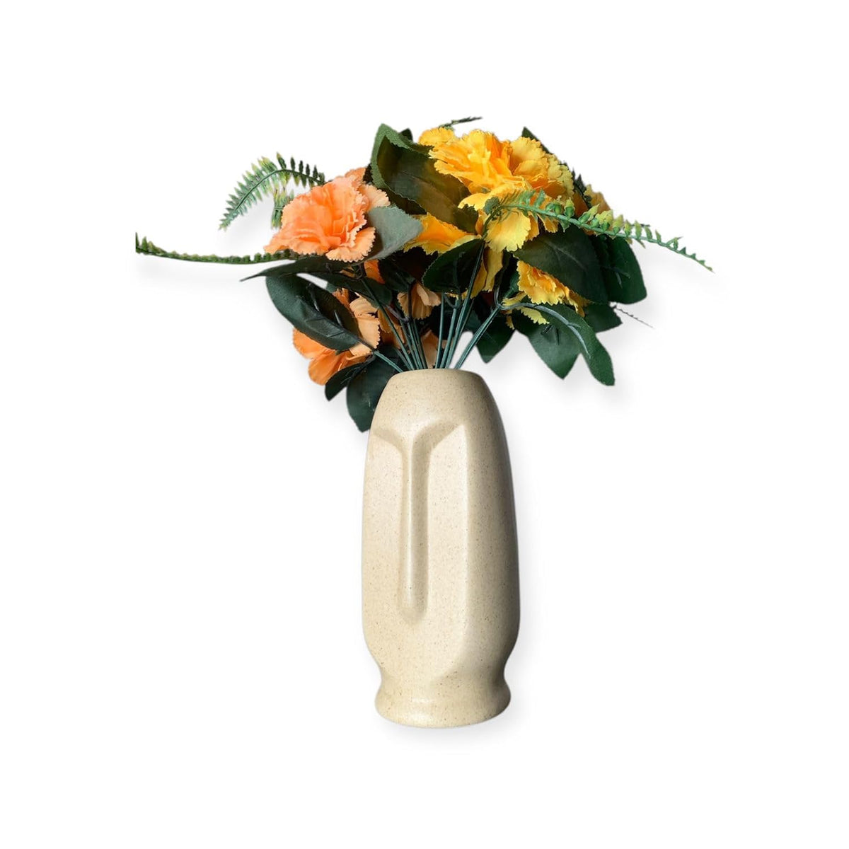 Vibhsa White Ceramic Face Vase