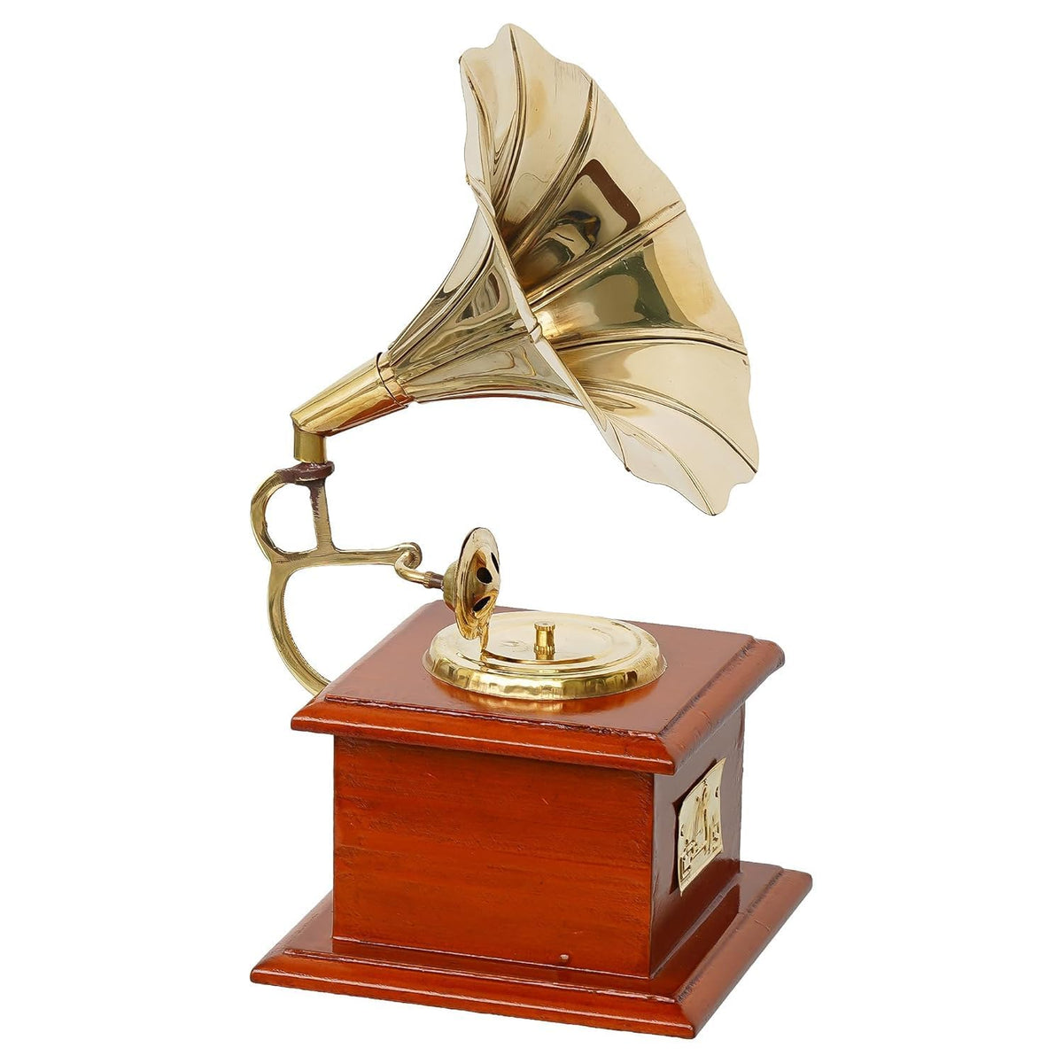 Vibhsa Brass Vintage Gramophone Showpiece – Antique Gold
