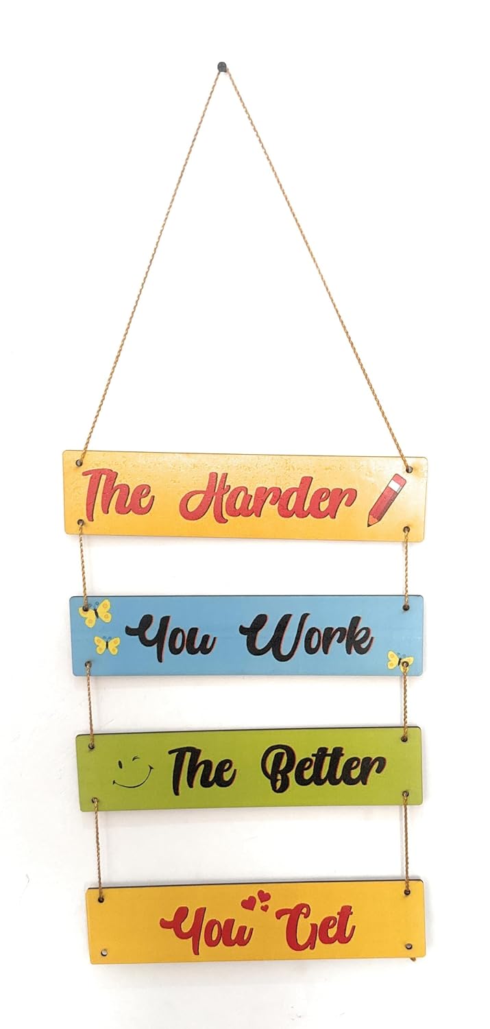 Vibhsa Inspirational Wooden Wall Hanging Featuring Positive Quote