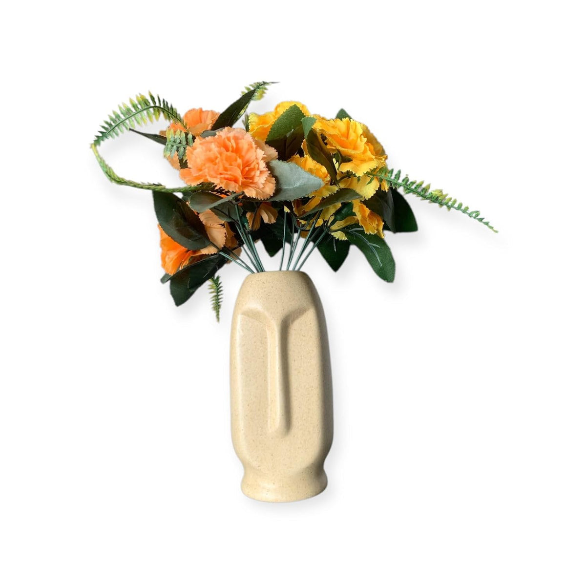 Vibhsa White Ceramic Face Vase