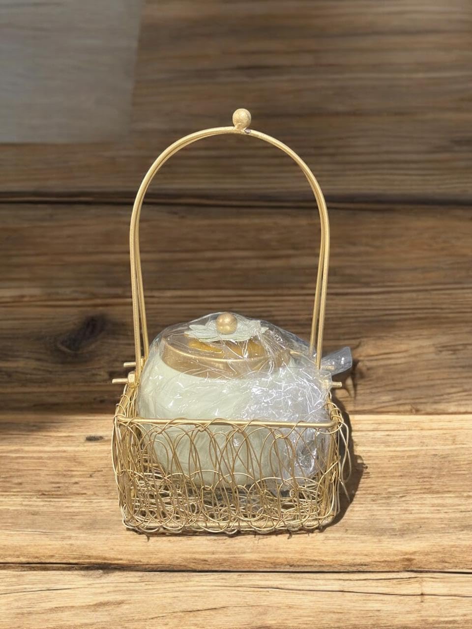 Vibhsa Metal Oval Basket | 1 Jar for Gift