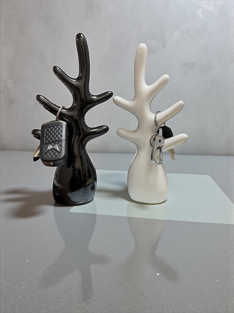 Vibhsa Ceramic Tree Branch Sculptures – Set of 2, White & Black