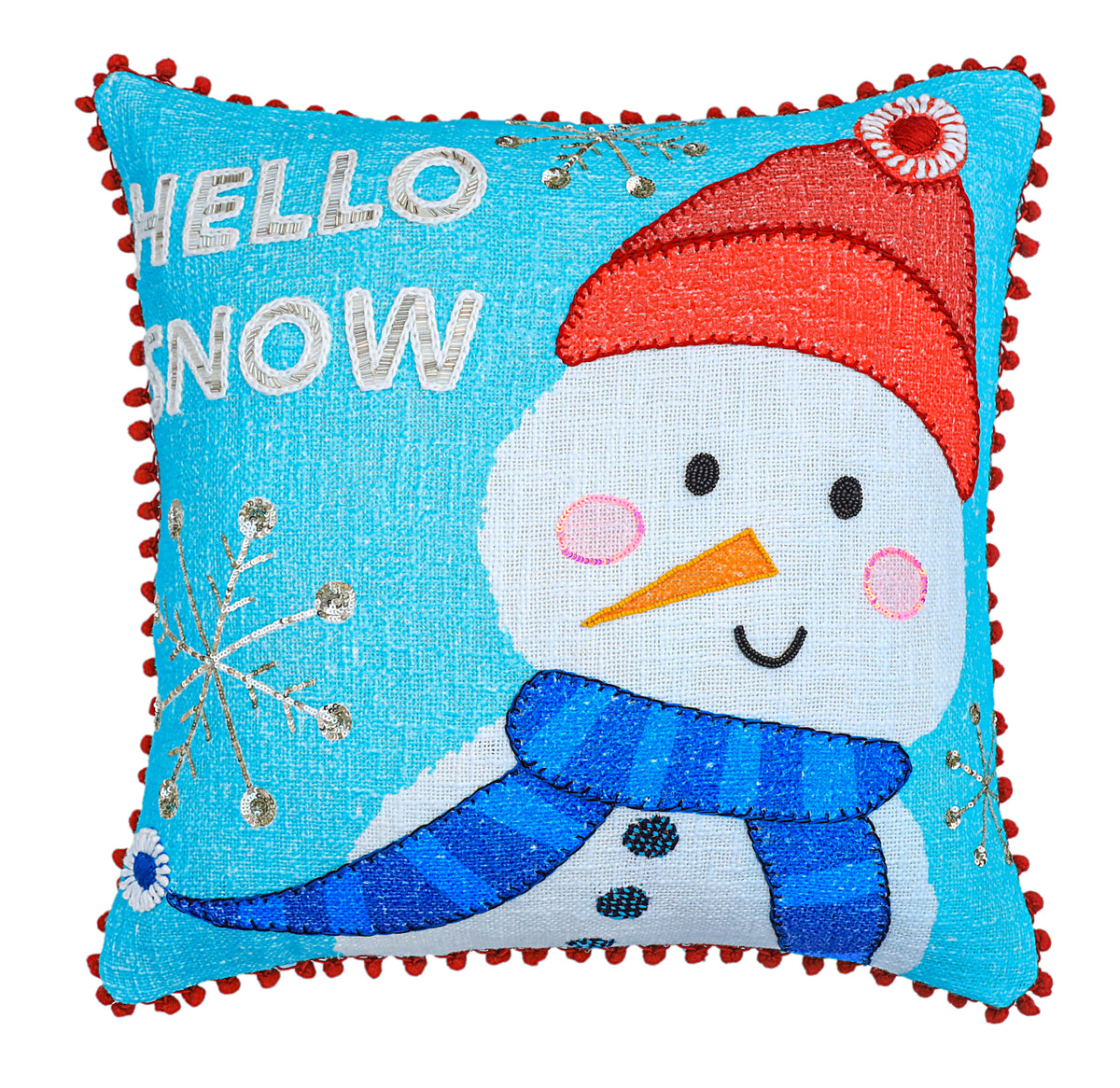 Vibhsa Hello Snow Christmas Pillow 20" x 20"
