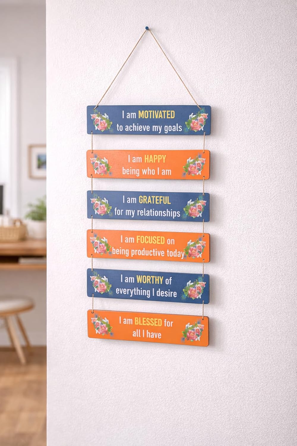 Vibhsa Positive Quote Wooden Wall Hanging – Love & Family