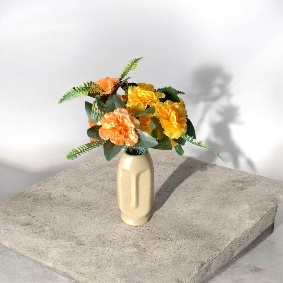 Vibhsa White Ceramic Face Vase