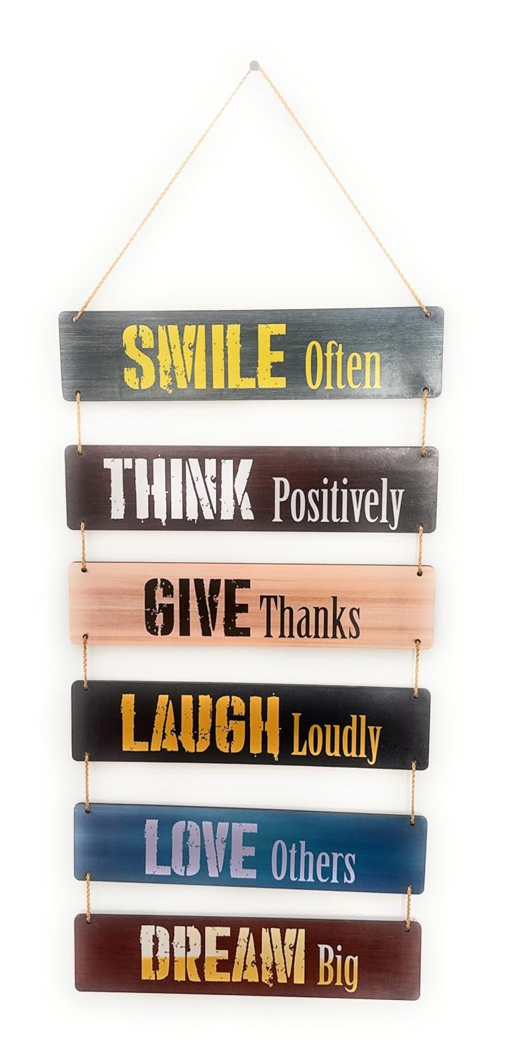 Vibhsa Positive Quote Wooden Wall Hanging