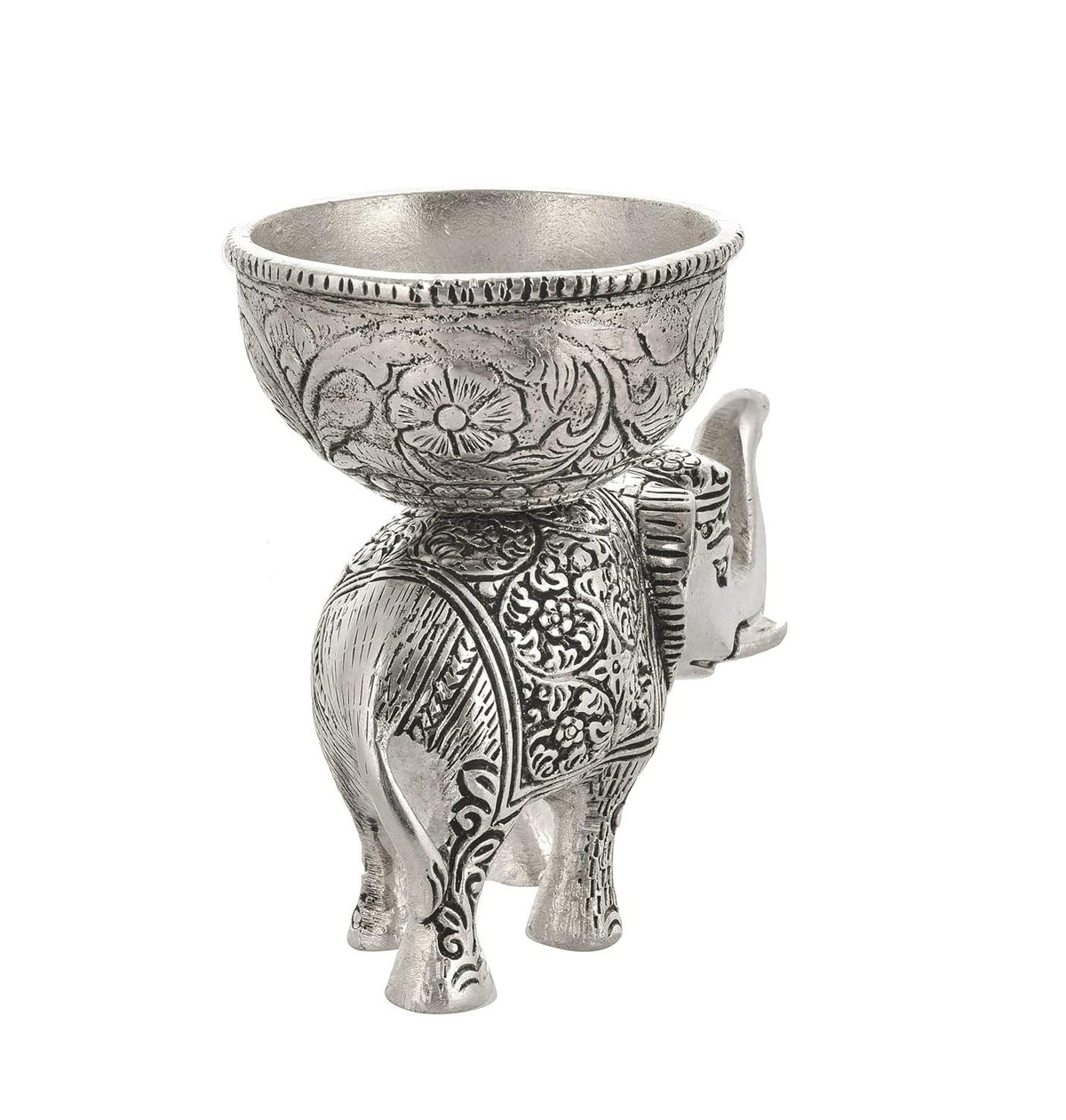 Vibhsa Metal Elephant Dry Fruit Bowl Showpiece Gold Polish for Your Home,Office Table