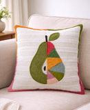 textured stripe embroidered decorative pillow