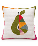 textured stripe embroidered decorative pillow