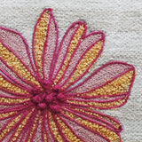 Poppy Garden Spring Embroidered Decorative Lumbar Pillow, 14" x 24"