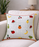 floral embroidered lumbar pillow