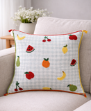 floral embroidered lumbar pillow