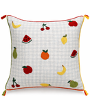 floral embroidered lumbar pillow