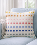 Playful Checks Handloom Woven Decorative Pillows, 20" x 20"