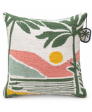 Sunset at the Beach Cotton Needle-Punch Decorative Pillow, 20" x 20"