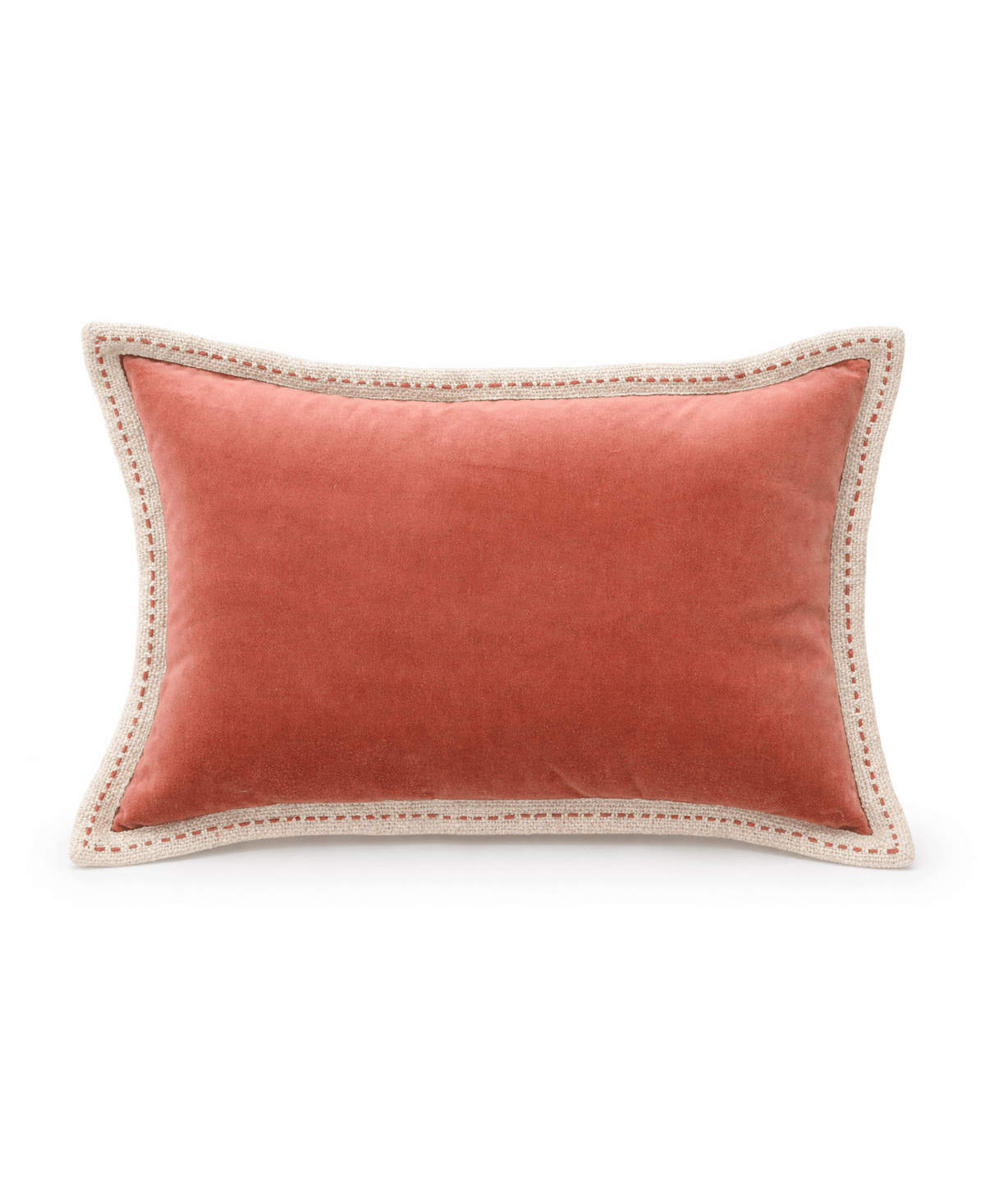 Vibhsa Solid Velvet Pick-Stitch Decorative Lumbar Pillow 14 x 20