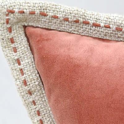 Vibhsa Solid Velvet Pick-Stitch Decorative Lumbar Pillow 14 x 20