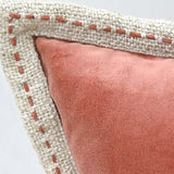 Solid Velvet Pick-Stitch Decorative Lumbar Pillow 14 x 20