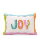 Playful Tufted JOY Decorative Lumbar Pillow 14 x 20