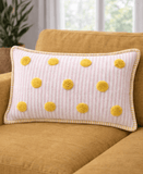 whimsical sheep embroidered pillow