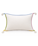 Whimsical Sheep Embroidered Decorative Lumbar Pillow, 14" x 20"