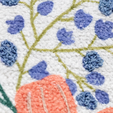Backyard Garden Floral Embroidered Decorative Lumbar Pillow, 14" x 20"