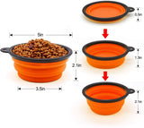 5" Portable and Foldable Small Dog Bowl-Orange set of 5