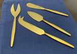 Golden Cheese knives set of 4 Stainless Steel Hammered
