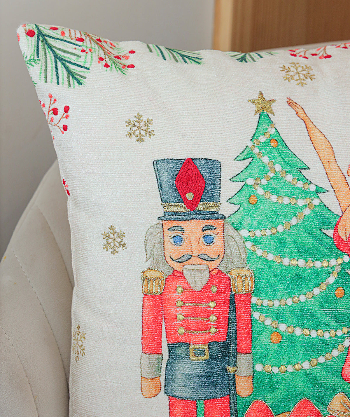 Vibhsa Nutcracker Ballet Ballerina Holiday Pillow 20 x 20