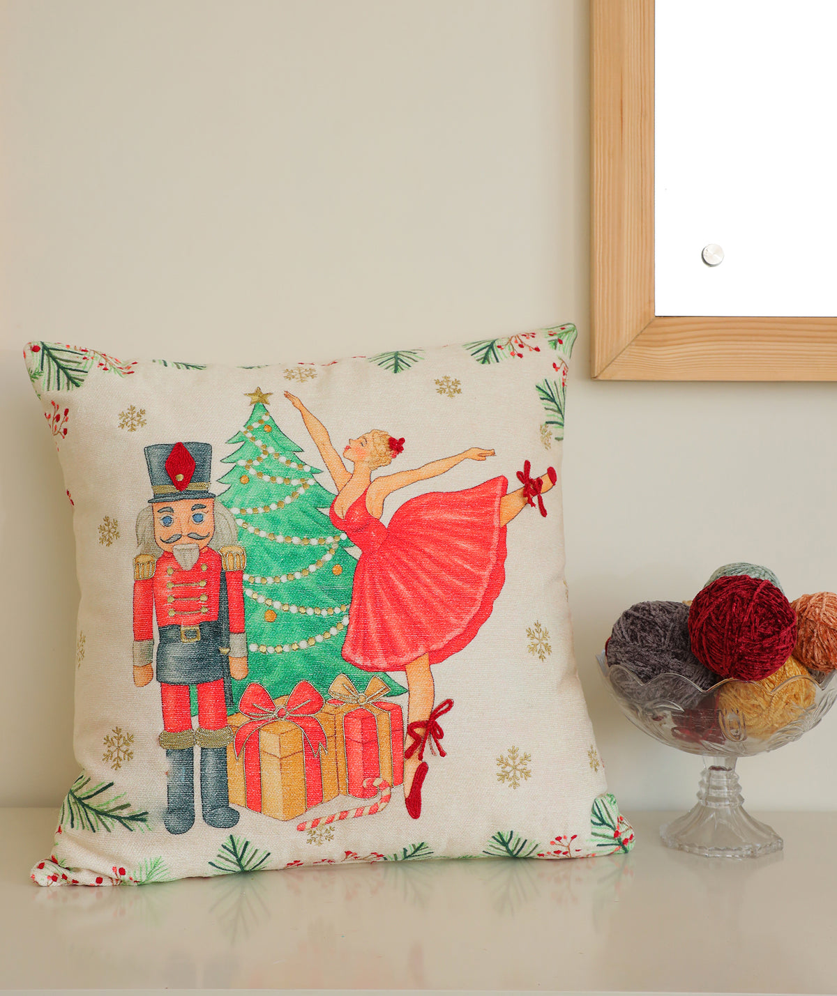 Vibhsa Nutcracker Ballet Ballerina Holiday Pillow 20 x 20