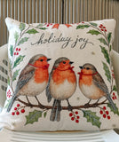 Alpine Holiday Joyful Birds Holiday Pillow, 20" x 20"