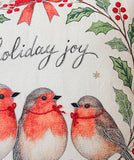 Alpine Holiday Joyful Birds Holiday Pillow, 20" x 20"