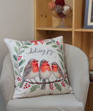 Alpine Holiday Joyful Birds Holiday Pillow, 20" x 20"