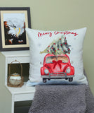 Alpine Holiday Merry Christmas Ride Holiday Pillow, 20" x 20"