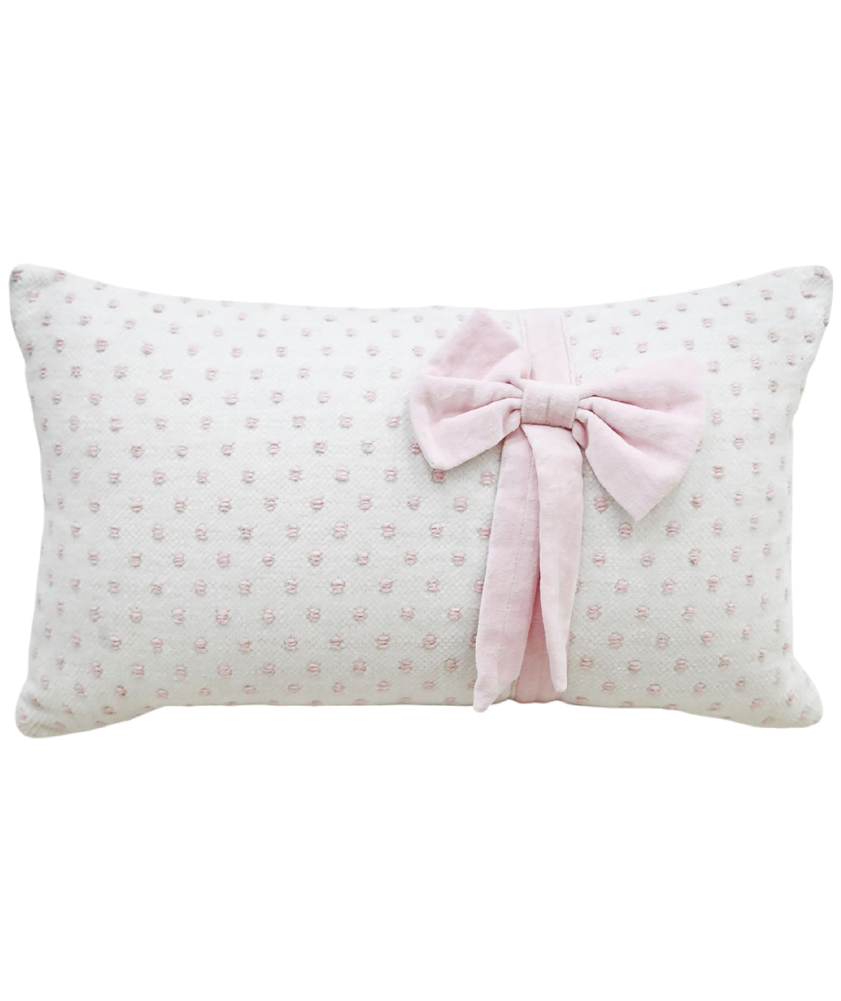 Vibhsa Handwoven Decorative Pillow with Bows and Frills, 14" x 24"