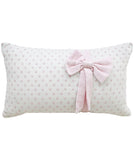 Handwoven Decorative Pillow with Bows and Frills, 14" x 24"