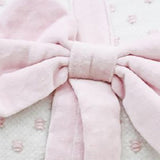 Handwoven Decorative Pillow with Bows and Frills, 14" x 24"