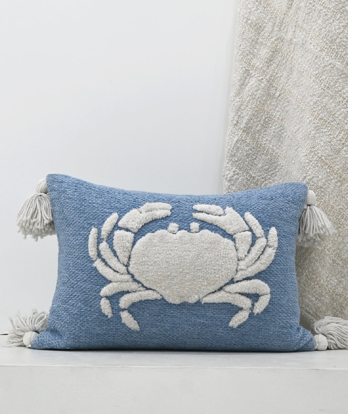 Vibhsa Baltic Table Tufted Pillow with Corner Tassels, 14" x 20"