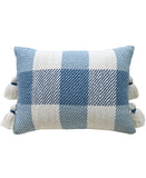 Handloom Woven Textured Plaid Decorative Pillow with Insert