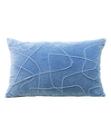 Linden Solid Velvet Embroidered Decorative Pillow 14"x24"