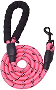 Fido N Feline 6 ft Padded Rope Dog Leash for Medium and Large Dogs - Pink