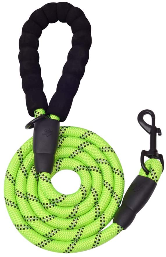 Fido N Feline 6 ft Padded Rope Dog Leash for Medium and Large Dogs - Green