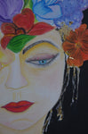 Original Painting Art work with oil paints on canvas, portrait, handmade, 100% made in the USA