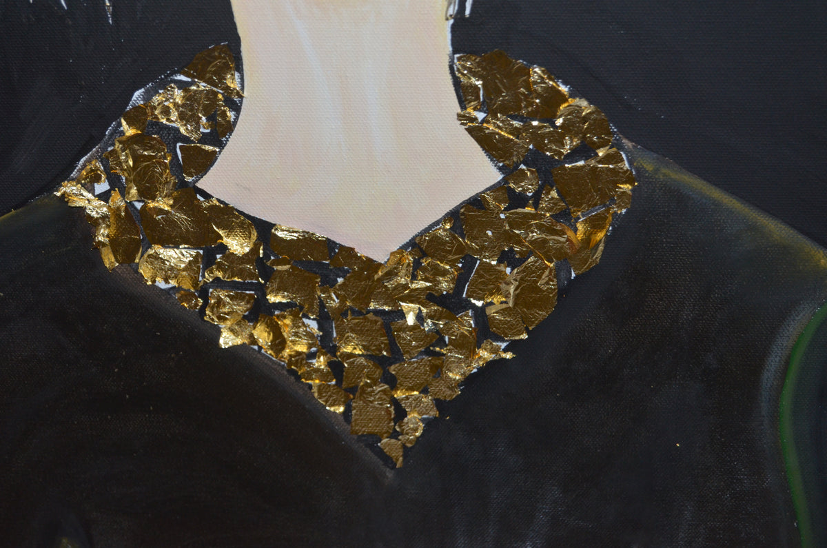 Original Painting Art work with oil paints on canvas, portrait, handmade, 100% made in the USA