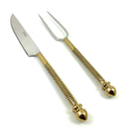 Stainless Steel Carving Set with Golden Handle