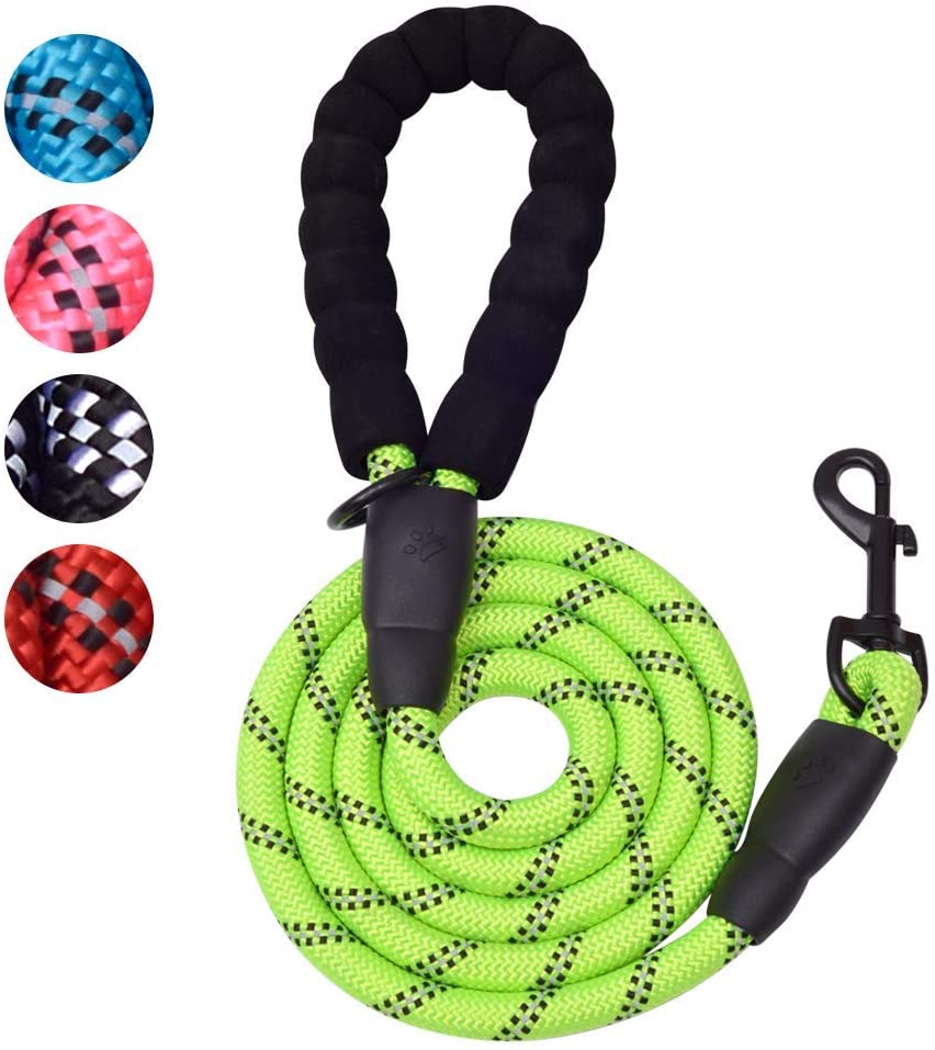 Fido N Feline 6 ft Padded Rope Dog Leash for Medium and Large Dogs - Green