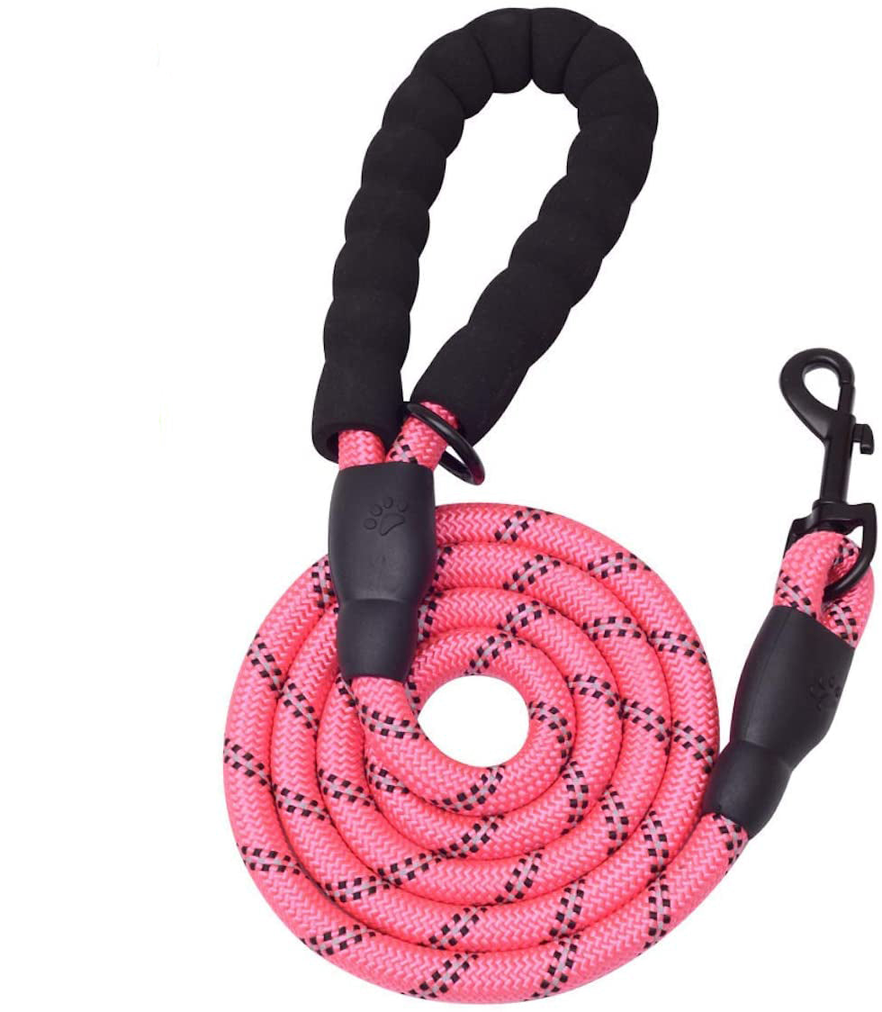 Fido N Feline 6 ft Padded Rope Dog Leash for Medium and Large Dogs - Pink