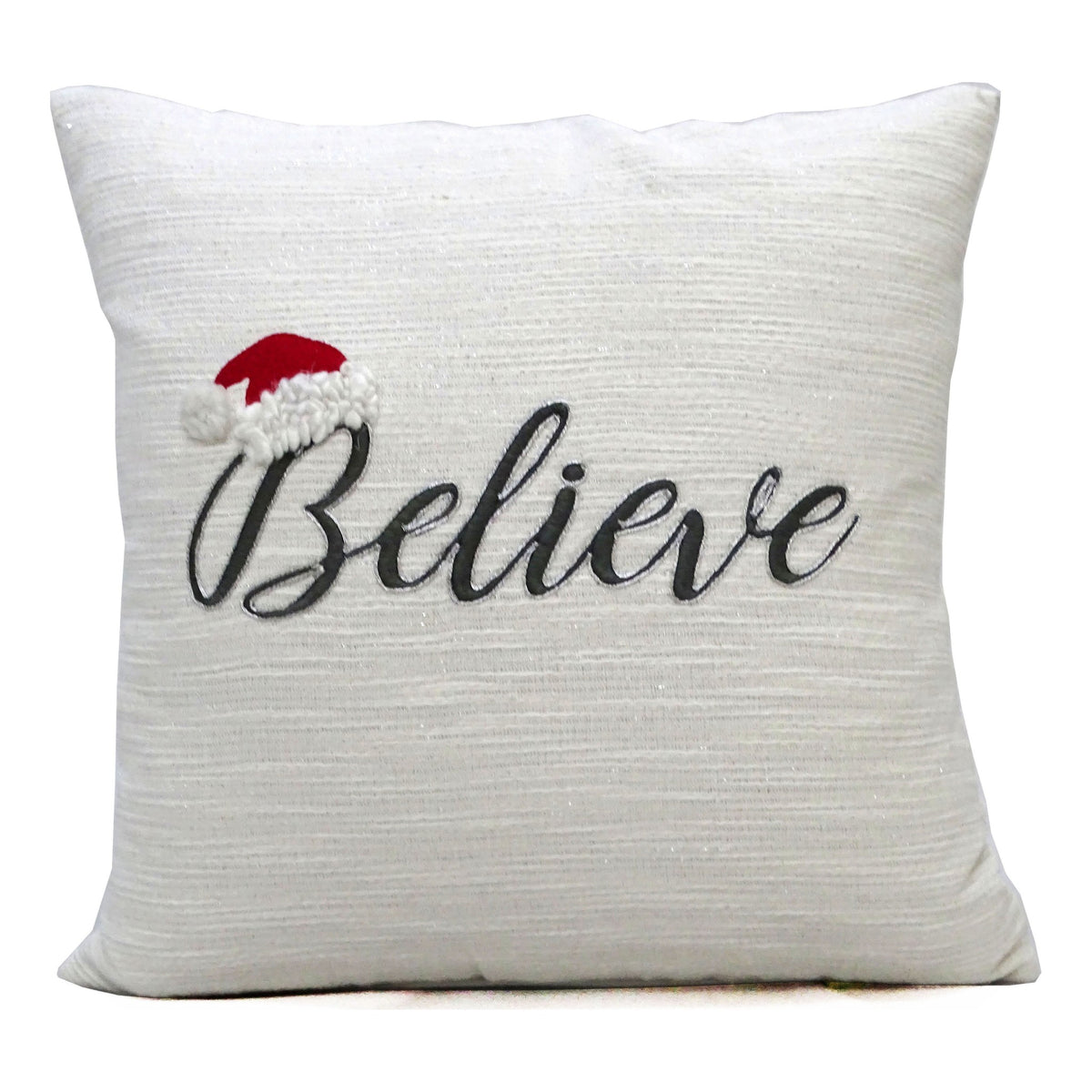 Vibhsa 20" x 20" Christmas Pillow- Believe