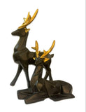 Resin Black Deer Showpiece for Home & Office Decor set of 2