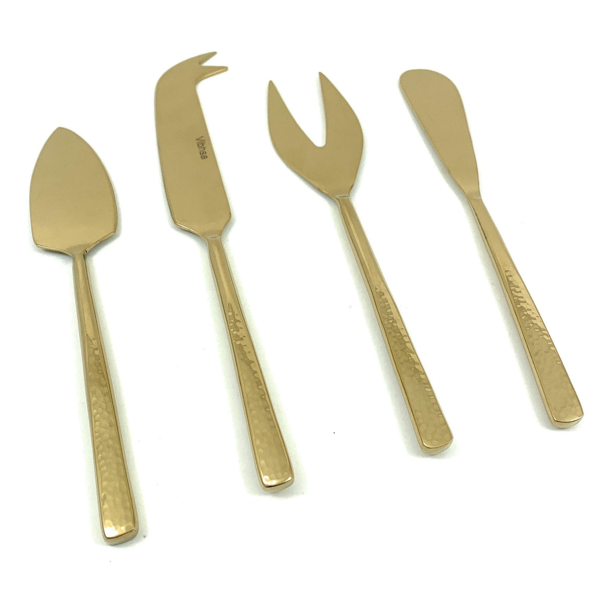 Vibhsa Cheese knives set of 4 Stainless Steel Hammered